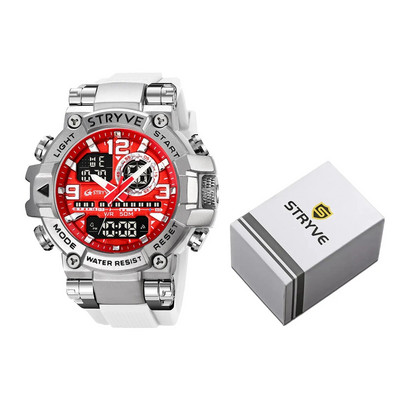 STRYVE Meeste moekell karbiga Digitaal-analoog Kahe liikumisega kalender Nädal veekindlad käekellad Moespordi õpilaste käekell
