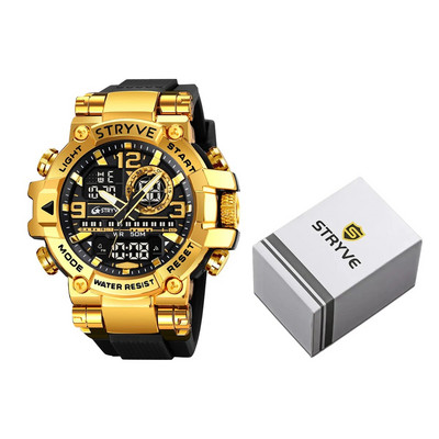 STRYVE Meeste moekell karbiga Digitaal-analoog Kahe liikumisega kalender Nädal veekindlad käekellad Moespordi õpilaste käekell