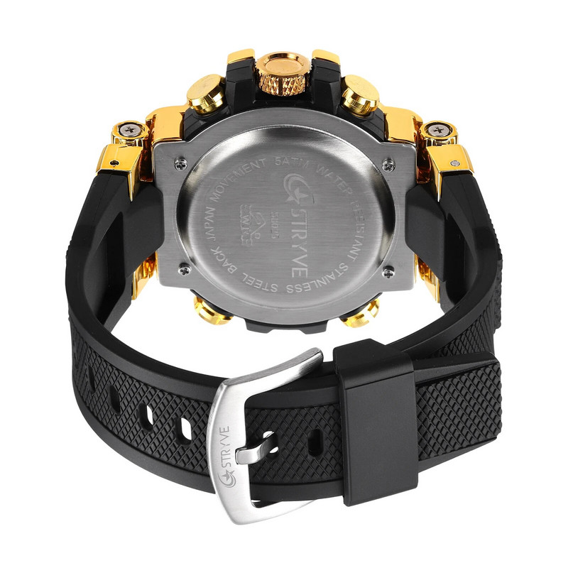 STRYVE Meeste moekell karbiga Digitaal-analoog Kahe liikumisega kalender Nädal veekindlad käekellad Moespordi õpilaste käekell