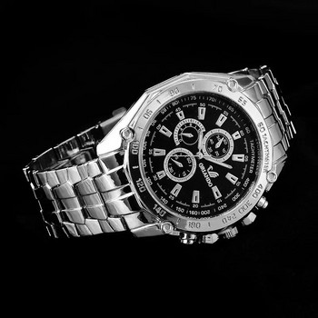 Мъжки часовници Кварцов сребрист цвят Ръчен часовник от неръждаема стомана Мъжка мода Класическа рокля Бизнес часовник Masculino Часовник мъжки