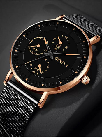 New Men Fashion Simple Ρολόι Ανδρικό Commerce Ρολόι Ατσάλινο Διχτυωτό Αθλητικό Ρολόγια χειρός Ανδρικό ρολόι Quartz Simple Casual Ρολόι Για