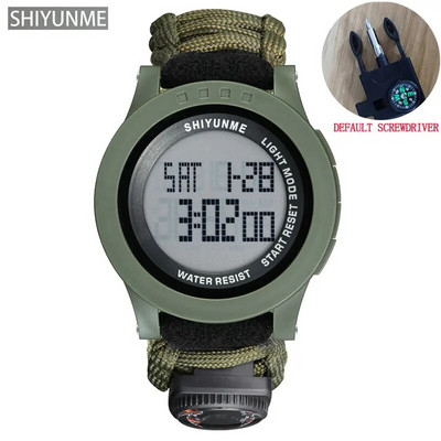 SHIYUNME Ανδρικά στρατιωτικά αθλητικά LED Ψηφιακά Ρολόγια Πυξίδα Εξωτερικό Αδιάβροχο Ανδρικό ρολόι πολλαπλών λειτουργιών Relogio Masculino 2007