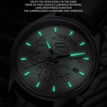 BELUSHI Sport Luminous Ανδρικό Ρολόι Μόδα Επωνυμία Χρονόμετρο Πολυτελές Αδιάβροχο Αντρικό Επαγγελματικό Ημερολόγιο Ρολόι Quartz Δερμάτινο