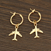 Legoy Aircraft Hoop kõrvarõngad naistele Metallist tasapinnalised kõrvarõngad Naiste peo ripats ehted