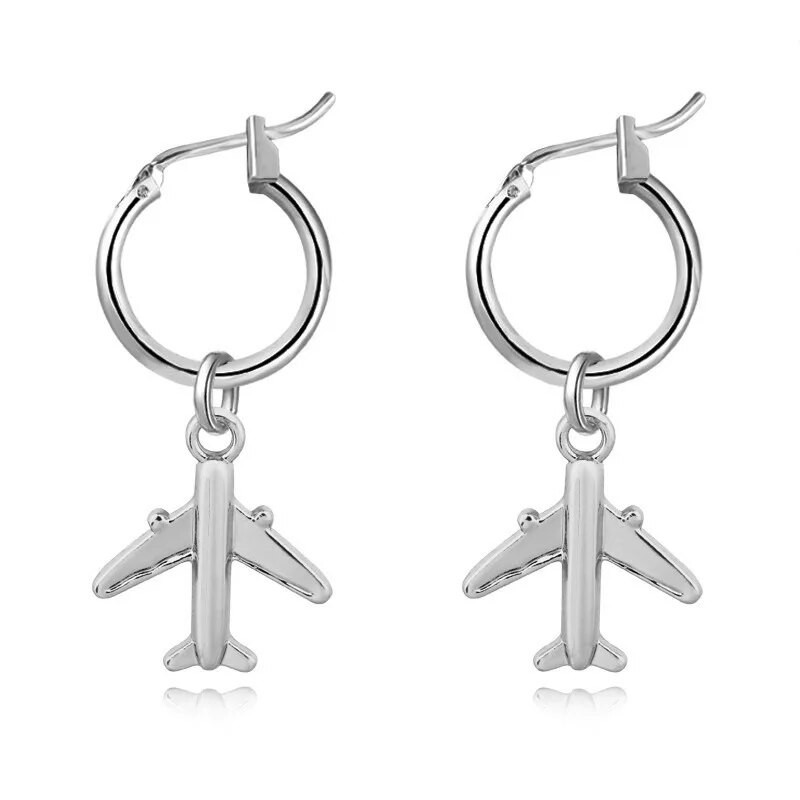Legoy Aircraft Hoop kõrvarõngad naistele Metallist tasapinnalised kõrvarõngad Naiste peo ripats ehted