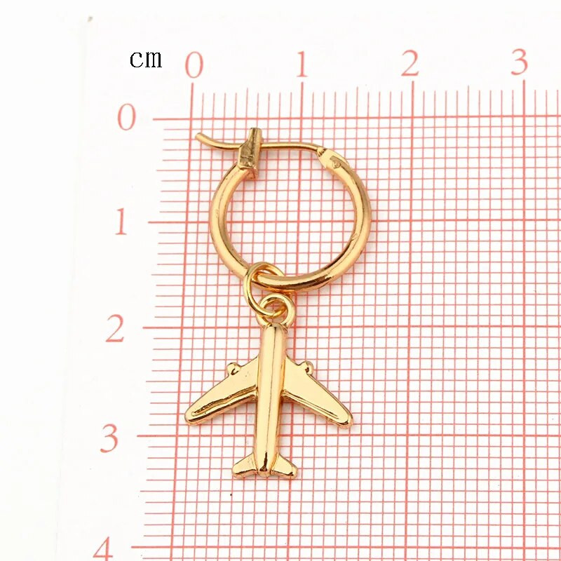 Legoy Aircraft Hoop kõrvarõngad naistele Metallist tasapinnalised kõrvarõngad Naiste peo ripats ehted