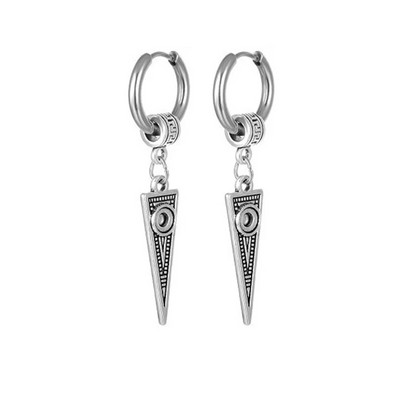 Šaunūs nerūdijančio plieno auskarai su kryžiumi kabanti Huggie Hoop auskarai, dovana moterims, vyrams