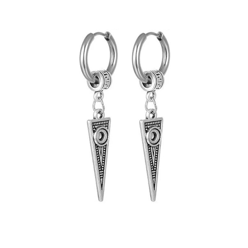 Šaunūs nerūdijančio plieno auskarai su kryžiumi kabanti Huggie Hoop auskarai, dovana moterims, vyrams