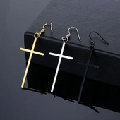 1 paar roostevabast terasest ristkõrvarõngaid meestele ja naistele metallist punk rippuvad kõrvarõngad allergiavastased augustatud kõrvaehted