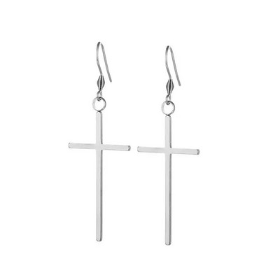 1 paar roostevabast terasest ristkõrvarõngaid meestele ja naistele metallist punk rippuvad kõrvarõngad allergiavastased augustatud kõrvaehted