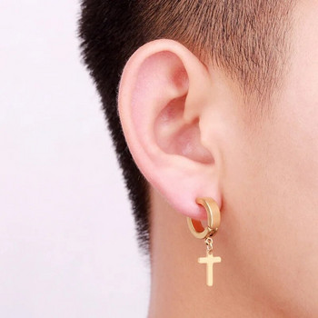 Rinhoo Fashion Σκουλαρίκια σταυρού από ανοξείδωτο ατσάλι Punk σκουλαρίκια πολλαπλών χρωμάτων για άνδρες Γυναικεία Κοσμήματα αυτιών χιπ χοπ δρόμου