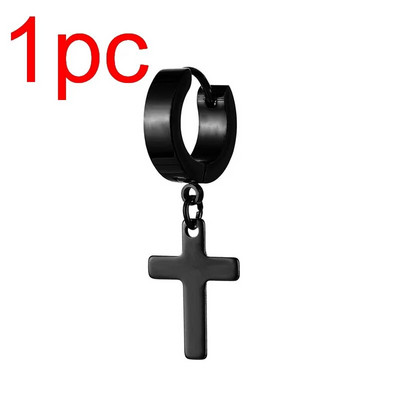 Rinhoo Modne križne naušnice od nehrđajućeg čelika Punk višebojne naušnice s nitnama za muškarce Žene Street Pop Hip Hop Nakit za uho