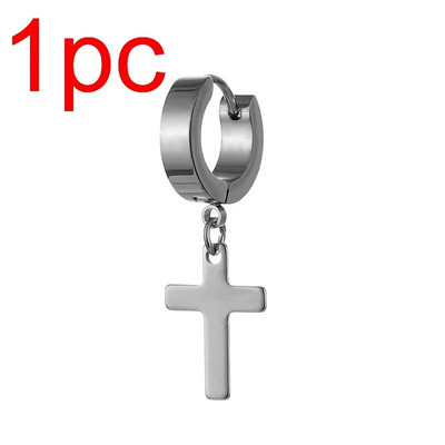 Rinhoo Modne križne naušnice od nehrđajućeg čelika Punk višebojne naušnice s nitnama za muškarce Žene Street Pop Hip Hop Nakit za uho