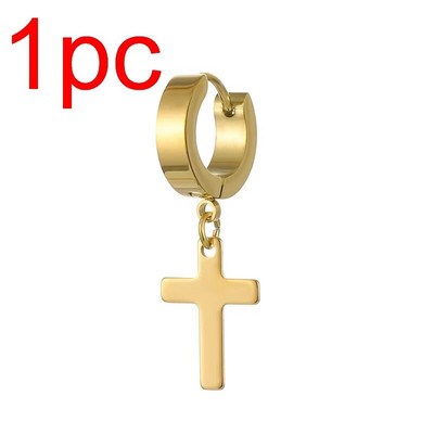 Rinhoo Modne križne naušnice od nehrđajućeg čelika Punk višebojne naušnice s nitnama za muškarce Žene Street Pop Hip Hop Nakit za uho