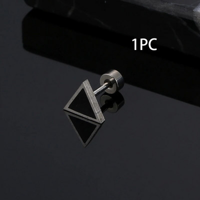 1 PC New Fashion Punk Black Sidabro Spalvos Vakarų geometriniai trikampiai auskarai Moterims Vyrams Merginoms Papuošalai