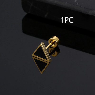 1 PC New Fashion Punk Black Sidabro Spalvos Vakarų geometriniai trikampiai auskarai Moterims Vyrams Merginoms Papuošalai