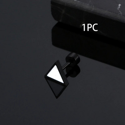 1 PC New Fashion Punk Black Sidabro Spalvos Vakarų geometriniai trikampiai auskarai Moterims Vyrams Merginoms Papuošalai