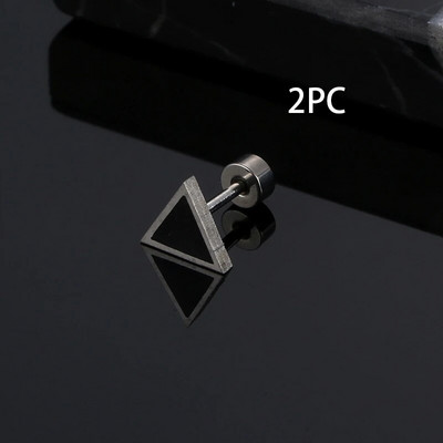 1 PC New Fashion Punk Black Sidabro Spalvos Vakarų geometriniai trikampiai auskarai Moterims Vyrams Merginoms Papuošalai