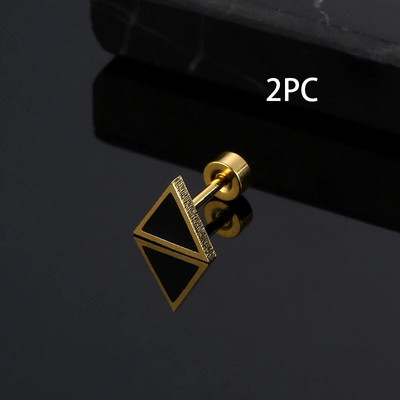 1 PC New Fashion Punk Black Sidabro Spalvos Vakarų geometriniai trikampiai auskarai Moterims Vyrams Merginoms Papuošalai