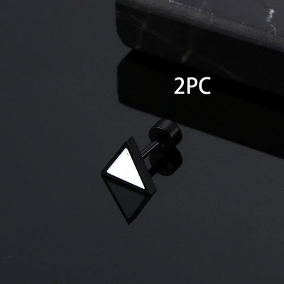 1 PC New Fashion Punk Black Sidabro Spalvos Vakarų geometriniai trikampiai auskarai Moterims Vyrams Merginoms Papuošalai