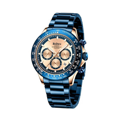 Meeste käekellad Top brändi luksuslik BIDEN hõbedane roostevabast terasest 3bar veekindel vabaaja ärisport käekell meestele kingituseks kell