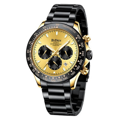 Meeste käekellad Top brändi luksuslik BIDEN hõbedane roostevabast terasest 3bar veekindel vabaaja ärisport käekell meestele kingituseks kell
