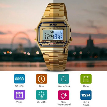 Skmei Fashion Ανδρικό λουράκι LED Οθόνη 3Bar αδιάβροχο ψηφιακό ρολόι Reloj Hombre για Casual 1123 Sport ρολόγια