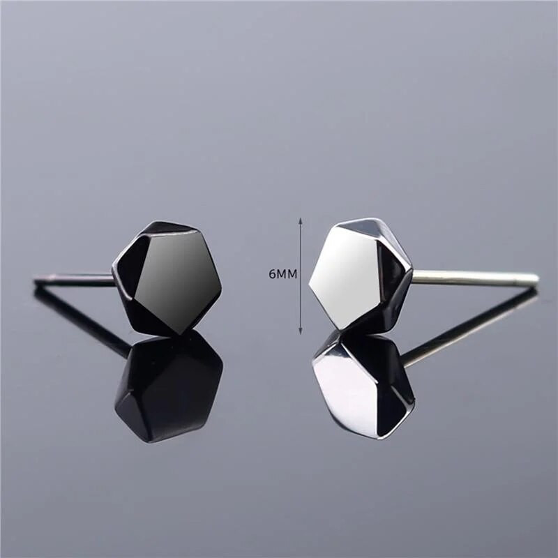 Καρφίτσα Σκουλαρίκια Εξάγωνα Σκουλαρίκια Μικρά Σκουλαρίκια Χάλκινα Μαύρα Σκουλαρίκια Γυναικεία Καρφωτά Σκουλαρίκια Αξεσουάρ για Κορίτσια Ανδρικά κοσμήματα