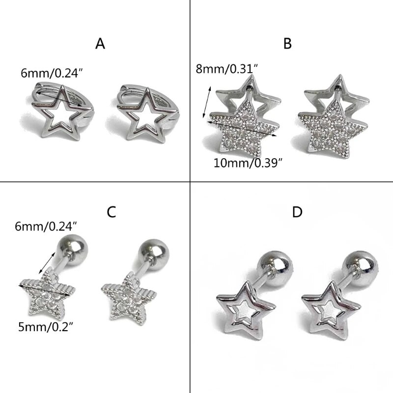 Peen moekividest staarkõrvarõngad naistele meestele Hip Hop Trend kõrvarõngad Tänavapeo ehted Aksessuaarid