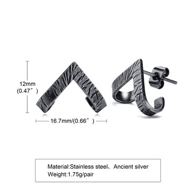 Nööpkõrvarõngad, meeste ümbriskõrvarõngad, roostevabast terasest geomeetriline kolmnurkkõrvarõngas, sünnipäevakingitus mehele Meeste kõrvarõngad, ehted