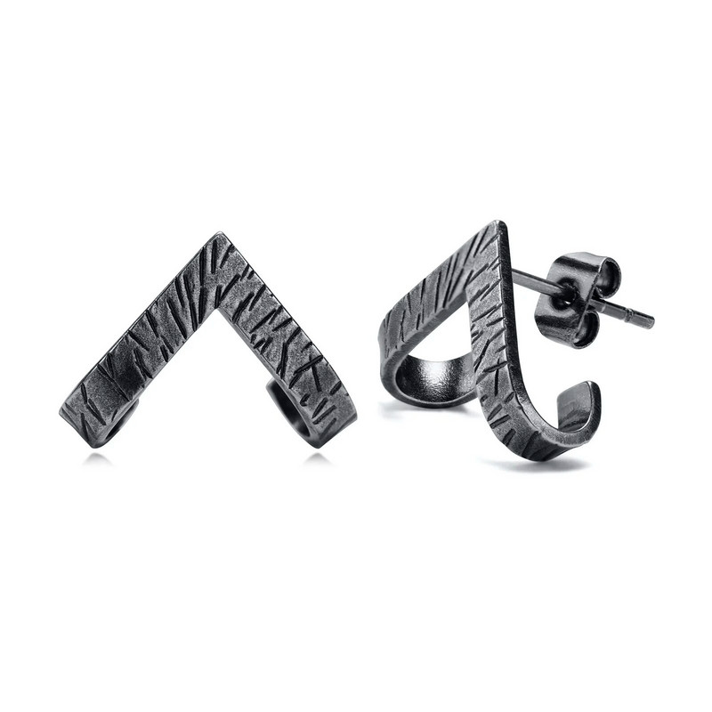 Nööpkõrvarõngad, meeste ümbriskõrvarõngad, roostevabast terasest geomeetriline kolmnurkkõrvarõngas, sünnipäevakingitus mehele Meeste kõrvarõngad, ehted