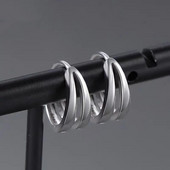 Σκουλαρίκια κορεατικής μόδας από ανοξείδωτο ατσάλι για άντρες Punk πολλαπλών στρώσεων στρογγυλό διπλό σκουλαρίκι Hip Hop Party Ανδρικά κοσμήματα