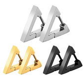 1 pereche de cercei triunghi geometric din oțel inoxidabil unisex punk rock femei bărbați piercing cu clemă push-back inele pentru urechi bijuterii de petrecere