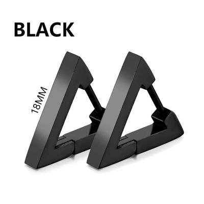 1 pereche de cercei triunghi geometric din oțel inoxidabil unisex punk rock femei bărbați piercing cu clemă push-back inele pentru urechi bijuterii de petrecere