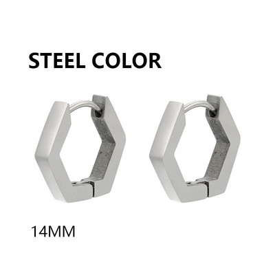 1 pereche de cercei triunghi geometric din oțel inoxidabil unisex punk rock femei bărbați piercing cu clemă push-back inele pentru urechi bijuterii de petrecere