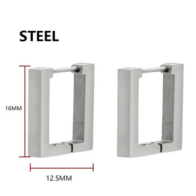1 pereche de cercei triunghi geometric din oțel inoxidabil unisex punk rock femei bărbați piercing cu clemă push-back inele pentru urechi bijuterii de petrecere