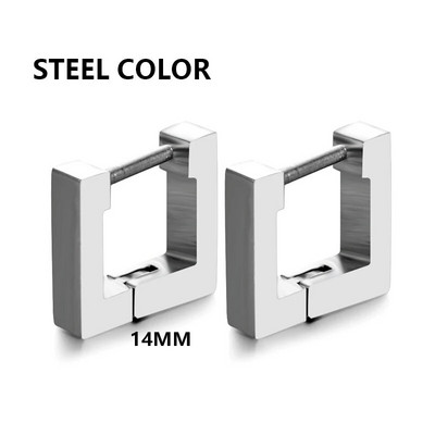 1 pereche de cercei triunghi geometric din oțel inoxidabil unisex punk rock femei bărbați piercing cu clemă push-back inele pentru urechi bijuterii de petrecere
