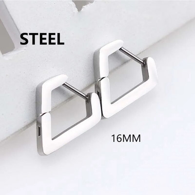 1 pereche de cercei triunghi geometric din oțel inoxidabil unisex punk rock femei bărbați piercing cu clemă push-back inele pentru urechi bijuterii de petrecere