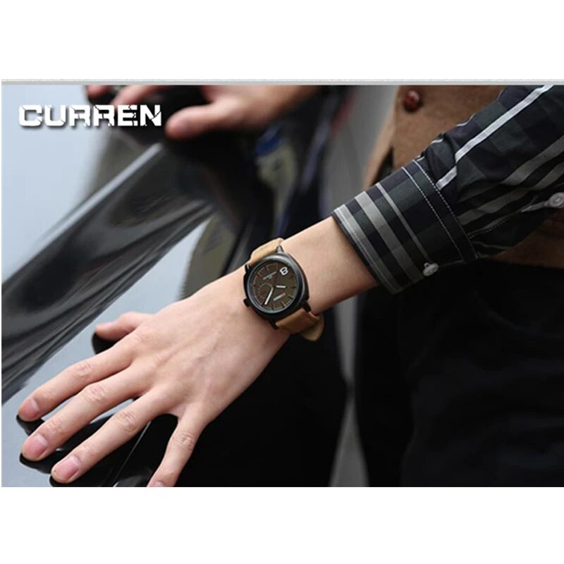 CURREN meeste käekell vabaaja kronograafiga käekell meestele spordi kvartskellad ehtsast nahast rihmaga veekindel kell meeste käekell