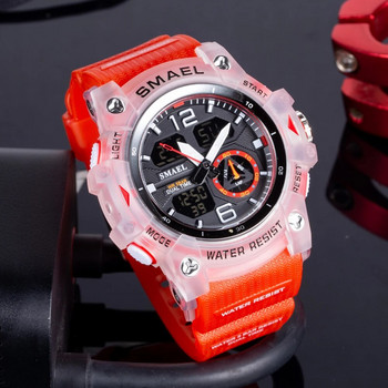 SMAEL Военен спортен часовник Мъжки водоустойчив будилник Светлинен аналогов цифров мъжки часовник 8007 Студентски цифрови кварцови ръчни часовници
