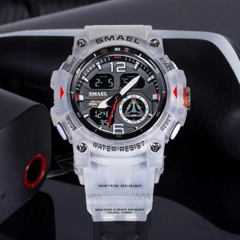 SMAEL sõjaväespordikellad meeste veekindlad äratuskellad, analoogsed digitaalsed meeste kellad 8007 õpilaste digitaalsed kvartsist käekellad