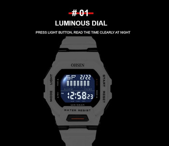 Νέο ανδρικό ψηφιακό αθλητικό ρολόι σιλικόνης Πολυλειτουργικό αδιάβροχο μπλε ρολόγια χειρός Γυναικεία ρολόγια Μόδα ανδρικά ρολόγια reloj hombre