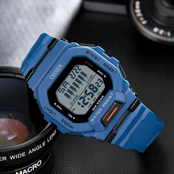 Нови мъжки цифрови спортни часовници Силиконови многофункционални водоустойчиви сини ръчни часовници Дамски часовници Модни мъжки часовници reloj hombre