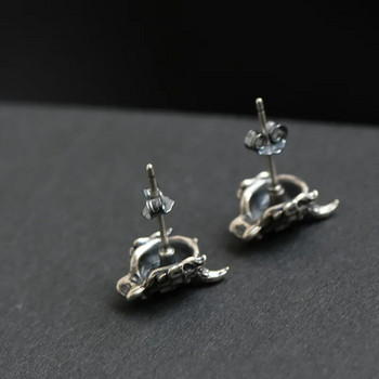 Ιαπωνικά Prajna Mask Skull Stud Σκουλαρίκια για άντρες και γυναίκες Γοτθικό πανκ στυλ, επιχρυσωμένα κοσμήματα διάβολου