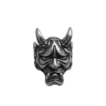 Ιαπωνικά Prajna Mask Skull Stud Σκουλαρίκια για άντρες και γυναίκες Γοτθικό πανκ στυλ, επιχρυσωμένα κοσμήματα διάβολου