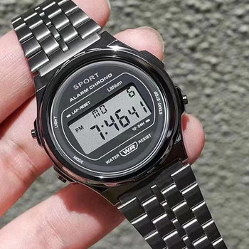 YIKAZE Мъжки часовник Classic F91 Мъжки часовници от неръждаема стомана LED цифров спортен часовник Бизнес електронен ръчен часовник за мъже