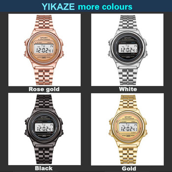 YIKAZE Мъжки часовник Classic F91 Мъжки часовници от неръждаема стомана LED цифров спортен часовник Бизнес електронен ръчен часовник за мъже