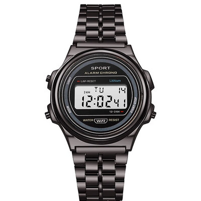 YIKAZE Ceas Bărbați Classic F91 Ceasuri Bărbați din oțel inoxidabil Ceas sport digital LED Ceas de mână electronic de afaceri Ceas pentru bărbați