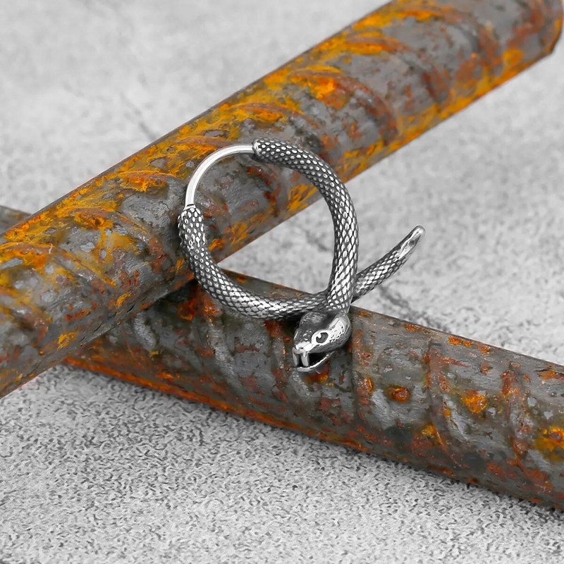 Vintage Street Snake Viking Animal Kõrvarõngad Põhjala Mehed Roostevabast Terasest Amulett Kõrvarõngad Teismeliste Mood Ehted Tasuta kohaletoimetamine