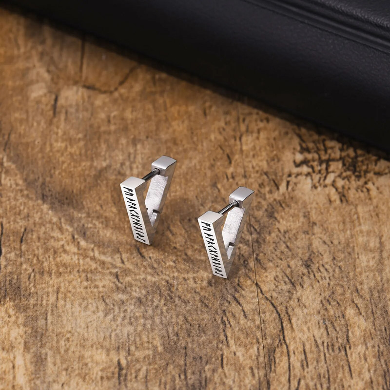 Vnox Norse Viking Runes Hoop kõrvarõngad meestele, naised, allergiavastased roostevabast terasest Huggie Hoops brincos masculinos